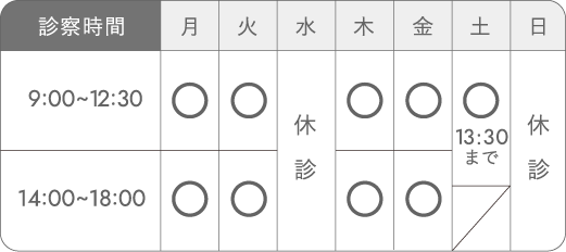 いちか歯科医院 診療時間表